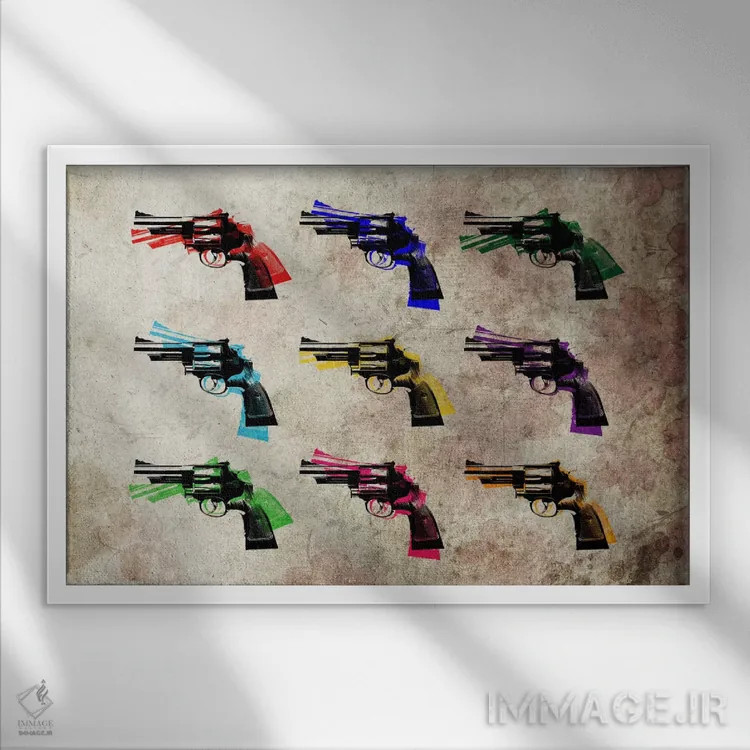 تابلو نه هفتتیر اثر مایکل تامپست - نمای قابدار سفید