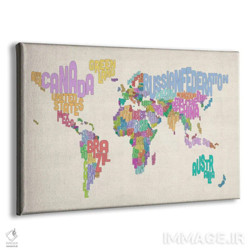 تابلو نقشهٔ تایپوگرافی جهان اثر مایکل تامپست - نمای پرسپکتیو محصول