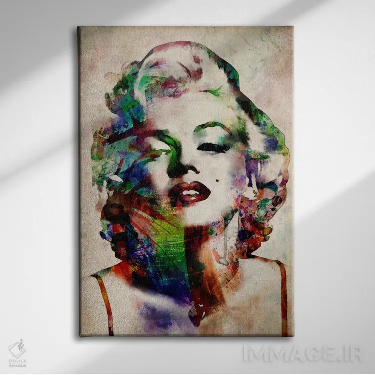 تابلو مرلین مونرو با آبرنگ اثر مایکل تامپست - نمای روبهرو روی دیوار