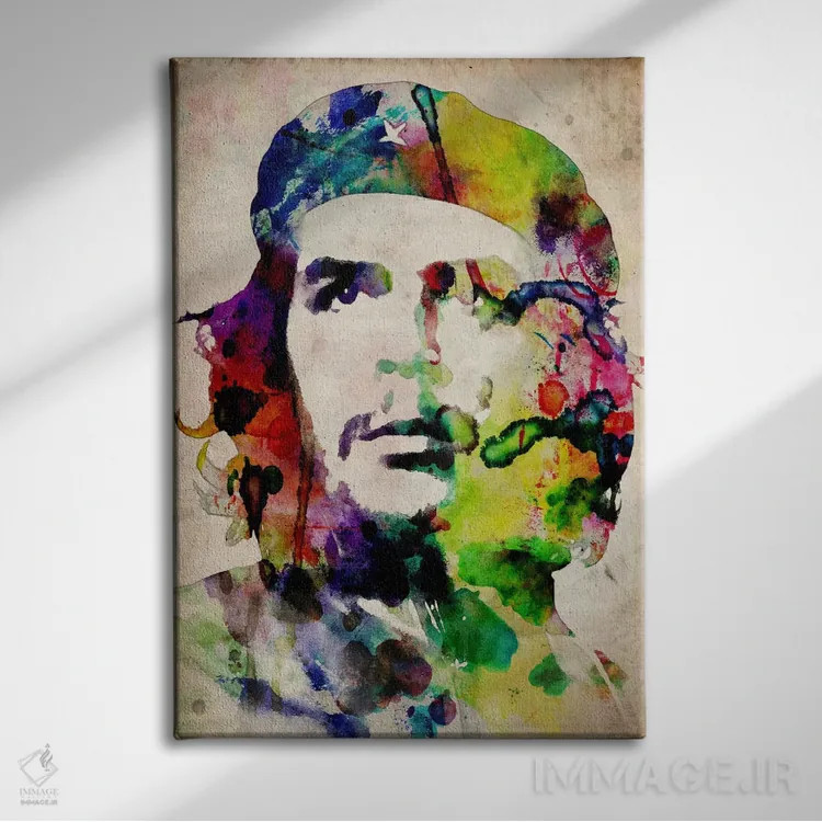 تابلو چه گوارا با آبرنگ شهری اثر مایکل تامپست - نمای روبهرو روی دیوار