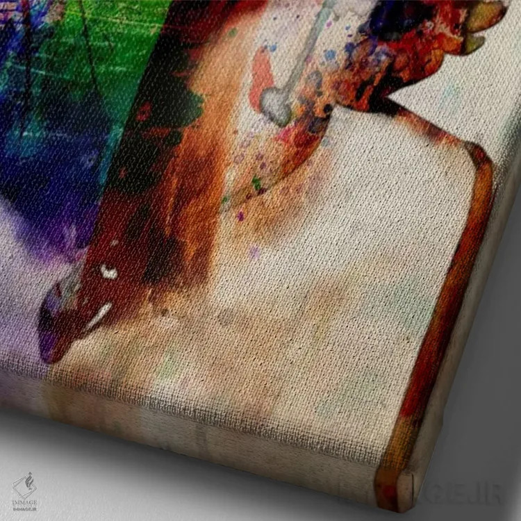 تابلو مرلین مونرو با آبرنگ اثر مایکل تامپست - نمای نزدیک بافت بوم