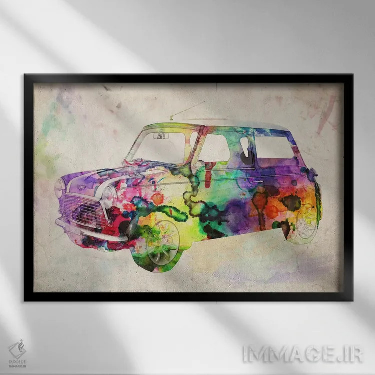 تابلو مینی کوپر (شهری) ۲ اثر مایکل تامپست - نمای قابدار مشکی