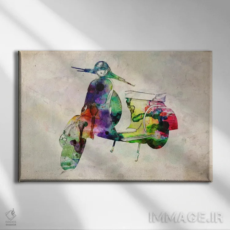 تابلو اسکوتر وسپا (شهری) اثر مایکل تامپست - نمای روبهرو روی دیوار