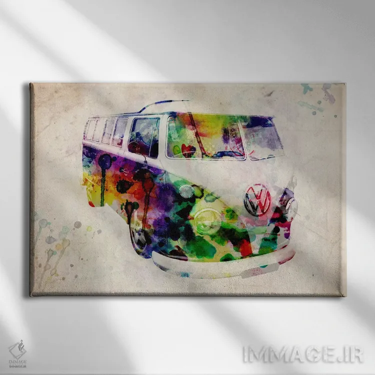 تابلو ون کمپر فولکسواگن (شهری) اثر مایکل تامپست - نمای روبهرو روی دیوار