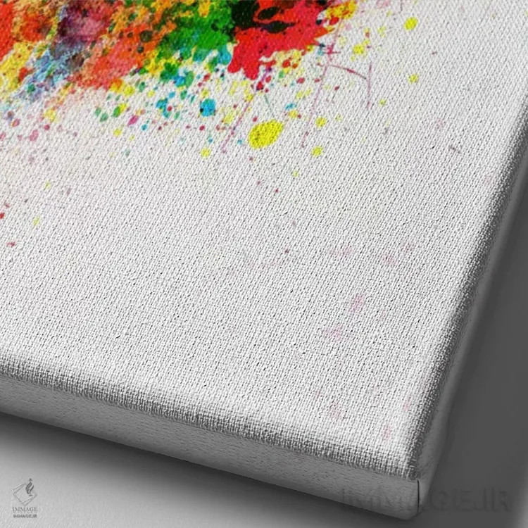 تابلو نقشهٔ ایرلند با پاشش رنگ اثر مایکل تامپست - نمای نزدیک بافت بوم