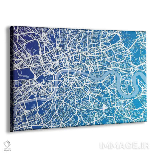 تابلو نقشهٔ خیابانهای لندن (آبی ۲) اثر مایکل تامپست - نمای پرسپکتیو محصول