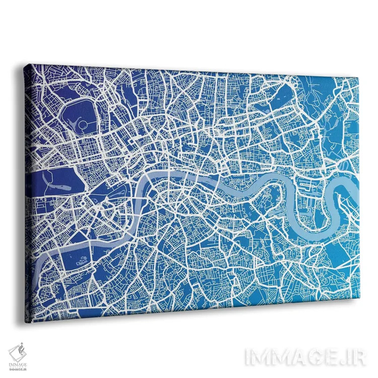 تابلو نقشهٔ خیابانهای لندن (آبی ۲) اثر مایکل تامپست - نمای پرسپکتیو محصول