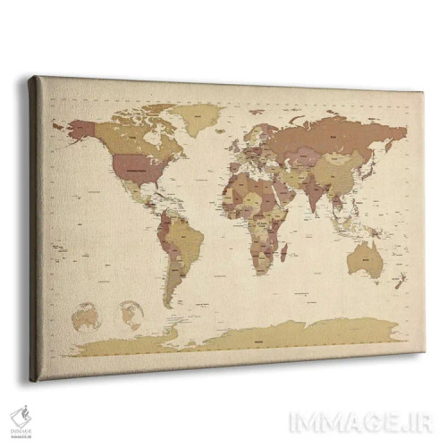 تابلو نقشهٔ جهان ۵ اثر مایکل تامپست - نمای پرسپکتیو محصول