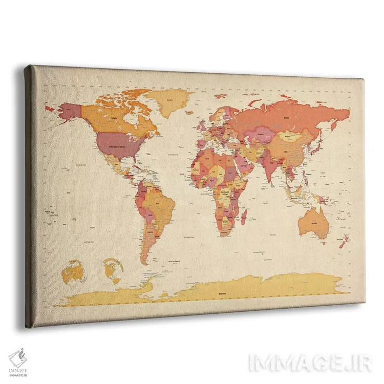 تابلو نقشهٔ جهان ۷ اثر مایکل تامپست - نمای پرسپکتیو محصول