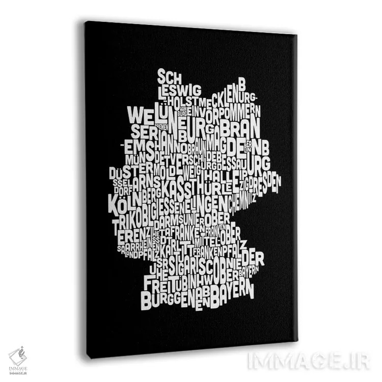 تابلو نقشهٔ متنی آلمان اثر مایکل تامپست - نمای پرسپکتیو محصول