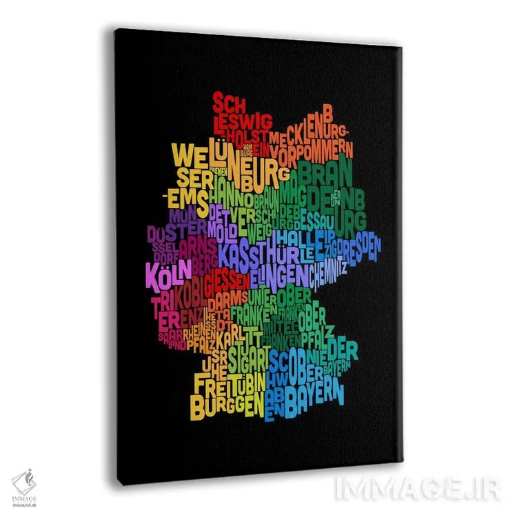 تابلو نقشهٔ متنی آلمان ۲ اثر مایکل تامپست - نمای پرسپکتیو محصول