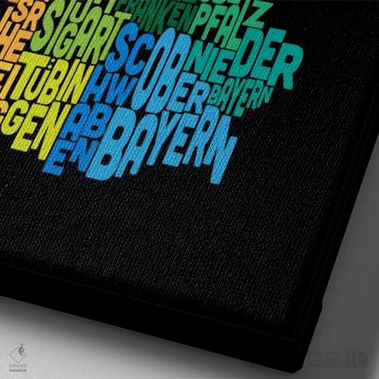 تابلو نقشهٔ متنی آلمان ۲ اثر مایکل تامپست - نمای نزدیک بافت بوم