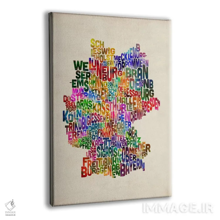 تابلو نقشهٔ متنی آلمان ۳ اثر مایکل تامپست - نمای پرسپکتیو محصول