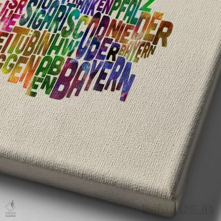 تابلو نقشهٔ متنی آلمان ۳ اثر مایکل تامپست - نمای نزدیک بافت بوم