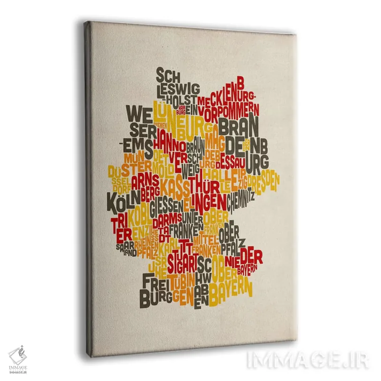 تابلو نقشهٔ متنی آلمان ۴ اثر مایکل تامپست - نمای پرسپکتیو محصول