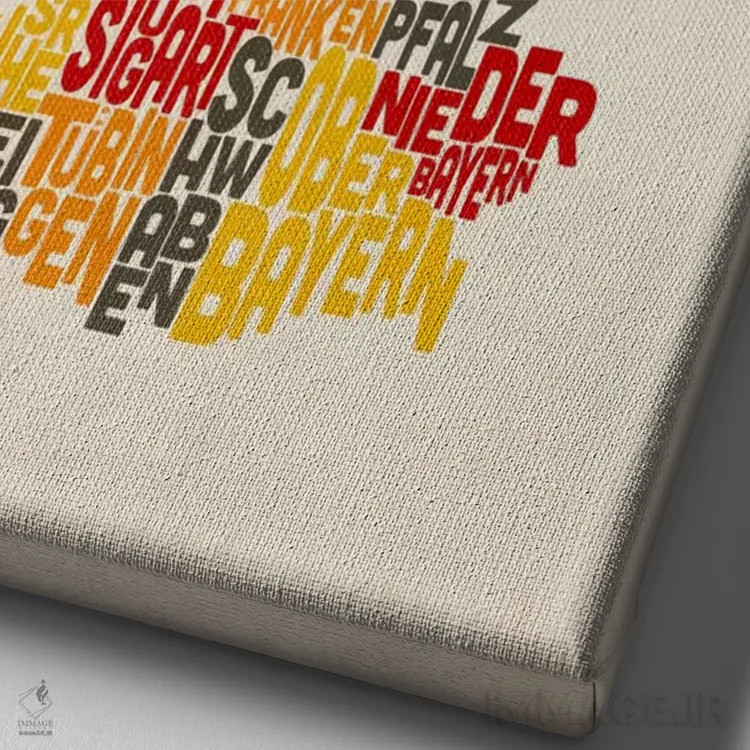 تابلو نقشهٔ متنی آلمان ۴ اثر مایکل تامپست - نمای نزدیک بافت بوم