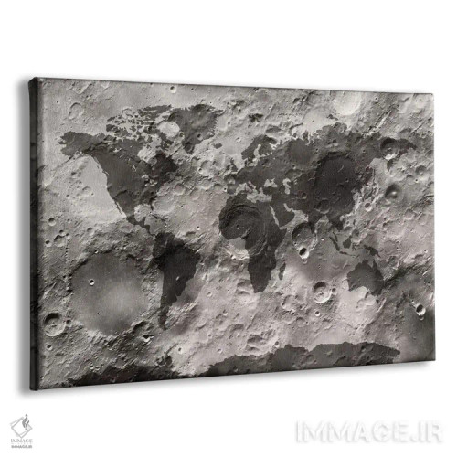 تابلو نقشهٔ جهان بر سطح ماه اثر مایکل تامپست - نمای پرسپکتیو محصول