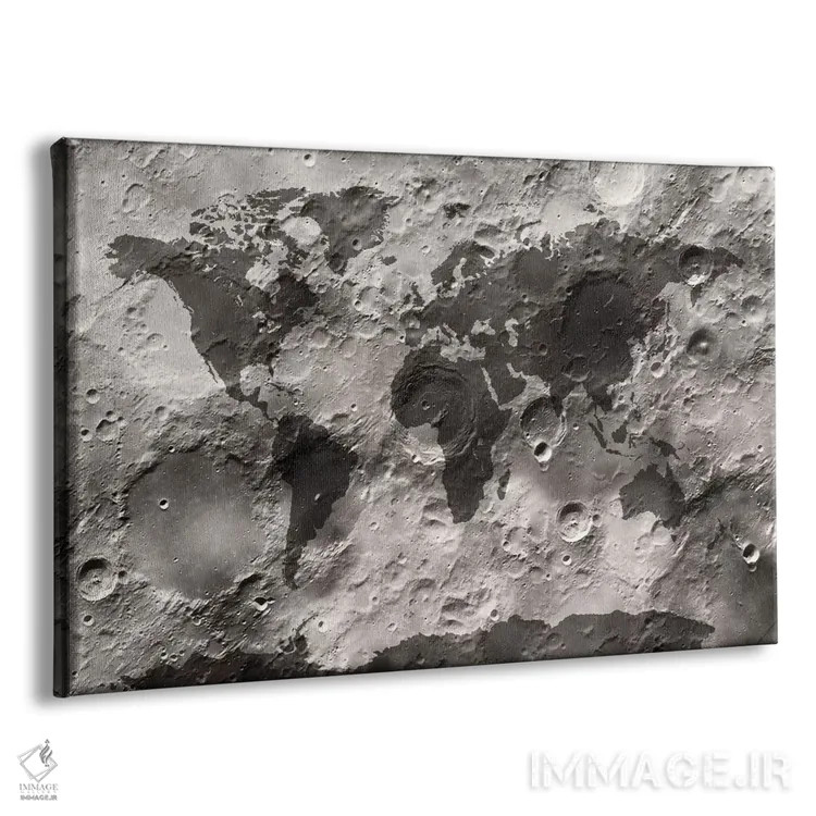 تابلو نقشهٔ جهان بر سطح ماه اثر مایکل تامپست - نمای پرسپکتیو محصول