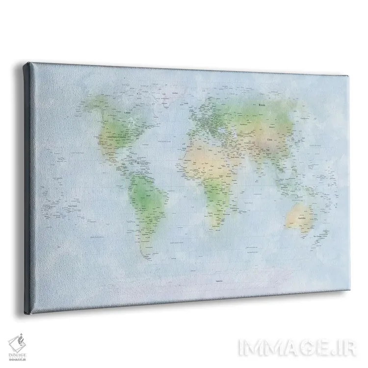 تابلو نقشهٔ جهان ۳ اثر مایکل تامپست - نمای پرسپکتیو محصول