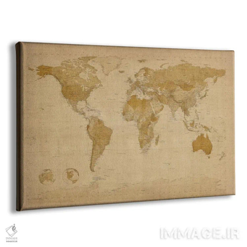 تابلو نقشهٔ قدیمی جهان II اثر مایکل تامپست - نمای پرسپکتیو محصول