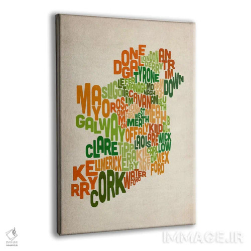 تابلو نقشهٔ متنی ایرلند VI اثر مایکل تامپست - نمای پرسپکتیو محصول