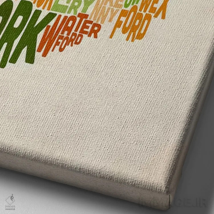 تابلو نقشهٔ متنی ایرلند VI اثر مایکل تامپست - نمای نزدیک بافت بوم