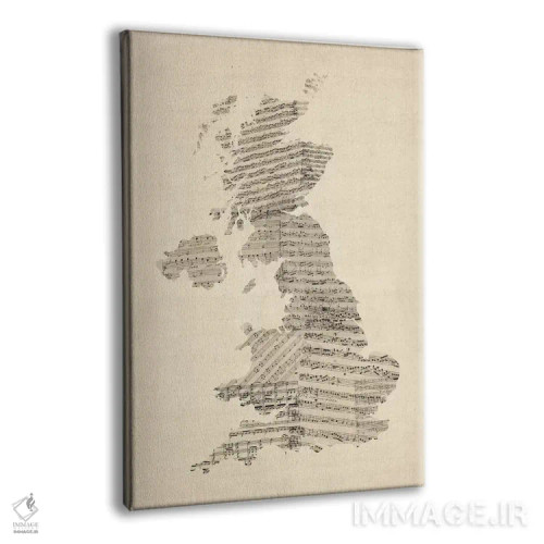 تابلو نقشهٔ موسیقی بریتانیای کبیر II اثر مایکل تامپست - نمای پرسپکتیو محصول