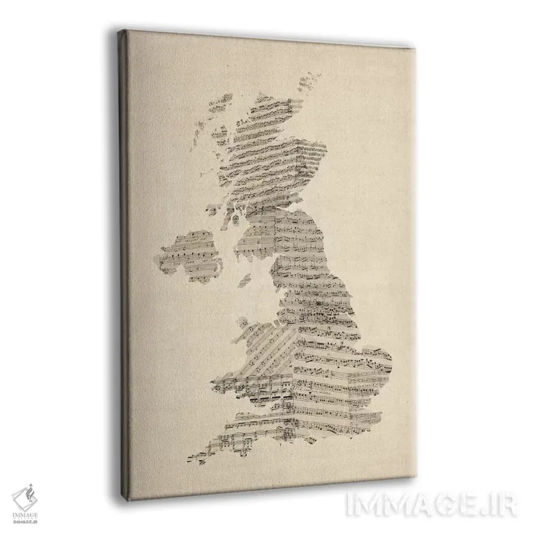تابلو نقشهٔ موسیقی بریتانیای کبیر II اثر مایکل تامپست - نمای پرسپکتیو محصول