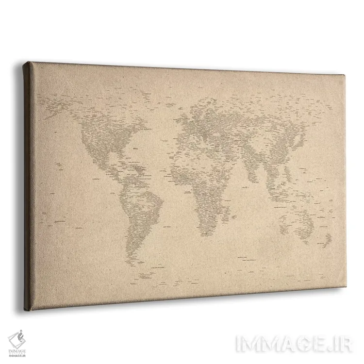 تابلو نقشهٔ شهرهای جهان II اثر مایکل تامپست - نمای پرسپکتیو محصول