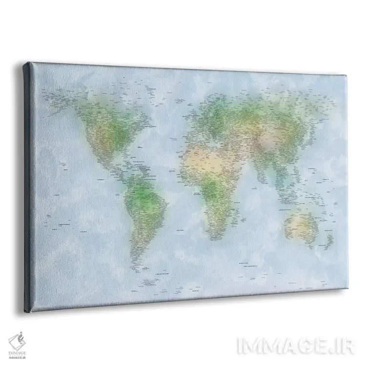 تابلو نقشهٔ جهان VI اثر مایکل تامپست - نمای پرسپکتیو محصول