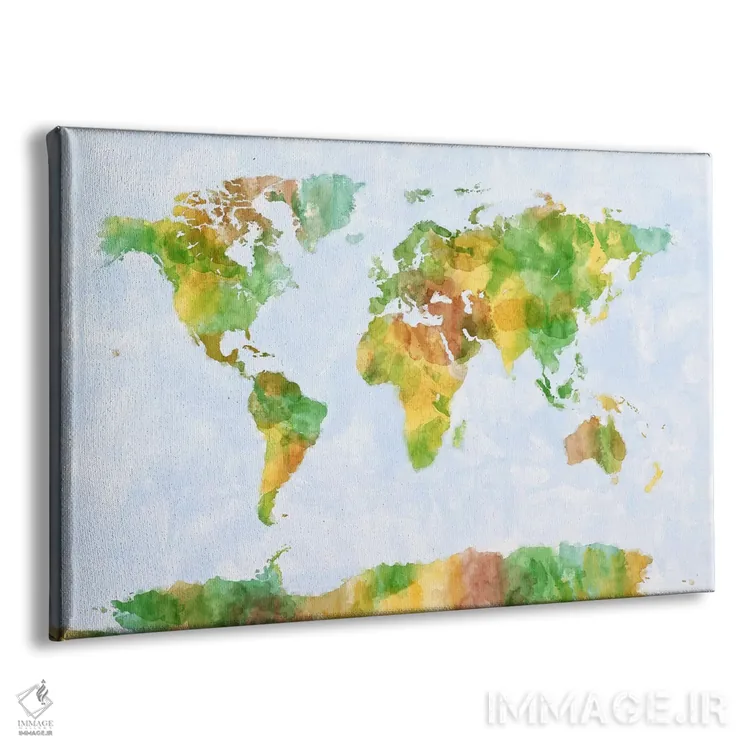 تابلو نقشهٔ جهان (سبز) اثر مایکل تامپست - نمای پرسپکتیو محصول