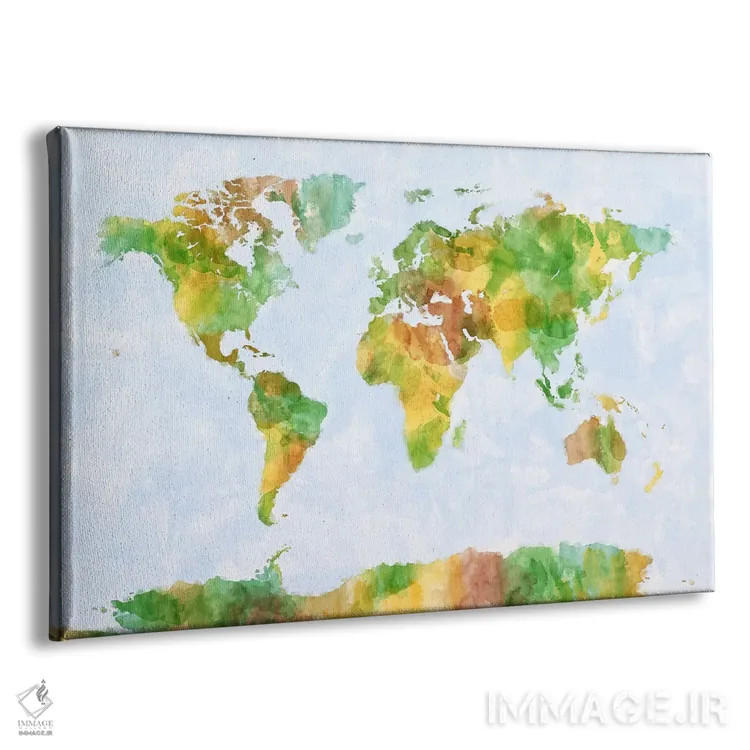 تابلو نقشهٔ جهان (سبز) اثر مایکل تامپست - نمای پرسپکتیو محصول