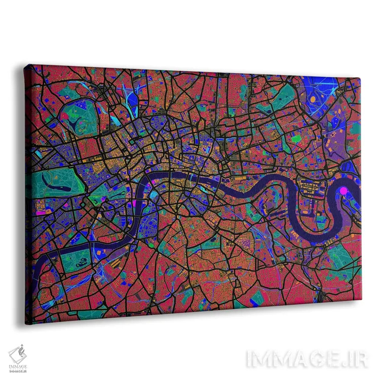 تابلو نقشهٔ لندن (انتزاعی) V اثر مایکل تامپست - نمای پرسپکتیو محصول