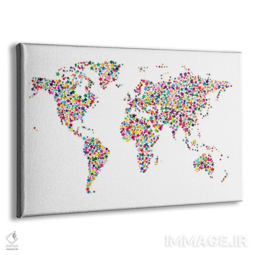 تابلو نقشهٔ جهان با ستارهها II اثر مایکل تامپست - نمای پرسپکتیو محصول