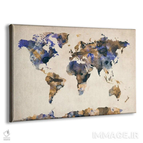 تابلو نقشهٔ جهان آبرنگ شهری V اثر مایکل تامپست - نمای پرسپکتیو محصول