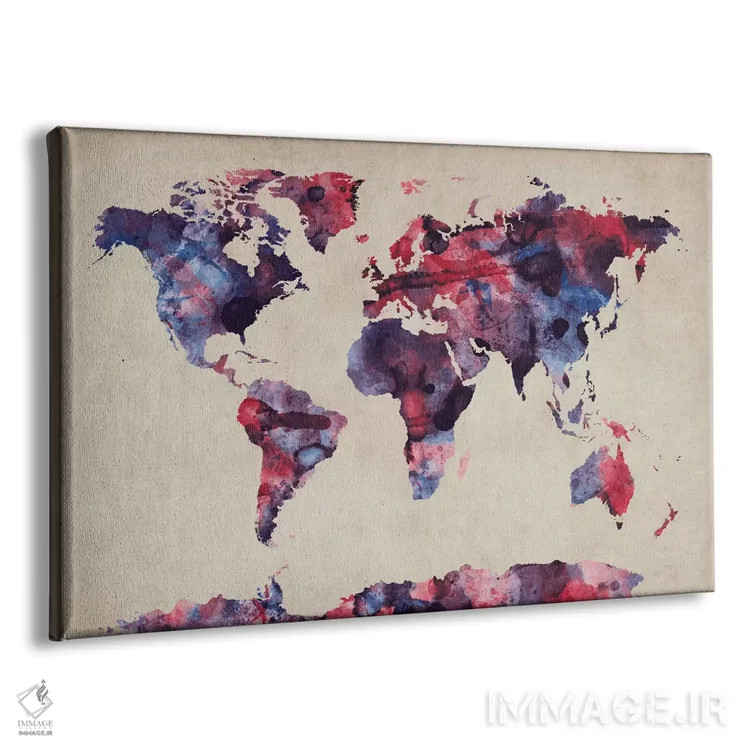 تابلو نقشهٔ جهان آبرنگ شهری VII اثر مایکل تامپست - نمای پرسپکتیو محصول