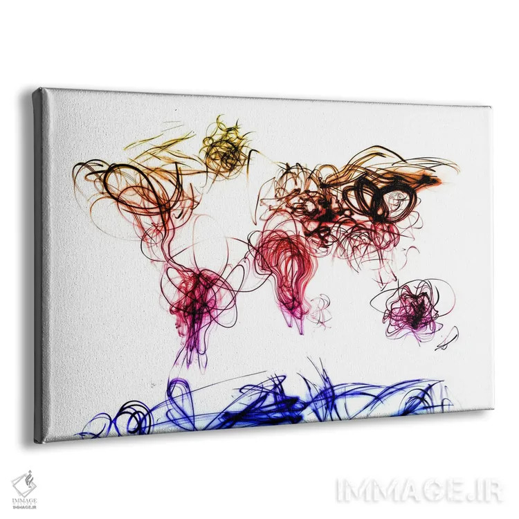 تابلو نقشهٔ جهان با خط نوری اثر مایکل تامپست - نمای پرسپکتیو محصول