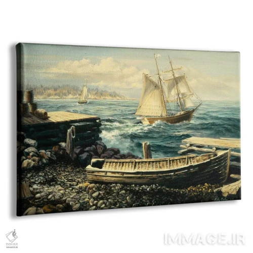 تابلو ساحل نیو انگلند (قایق) اثر نیکی بومه - نمای پرسپکتیو محصول