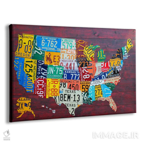 تابلو نقشهٔ آمریکا با پلاکهای بازیافتی VII اثر دیزاین ترنپایک - نمای پرسپکتیو محصول