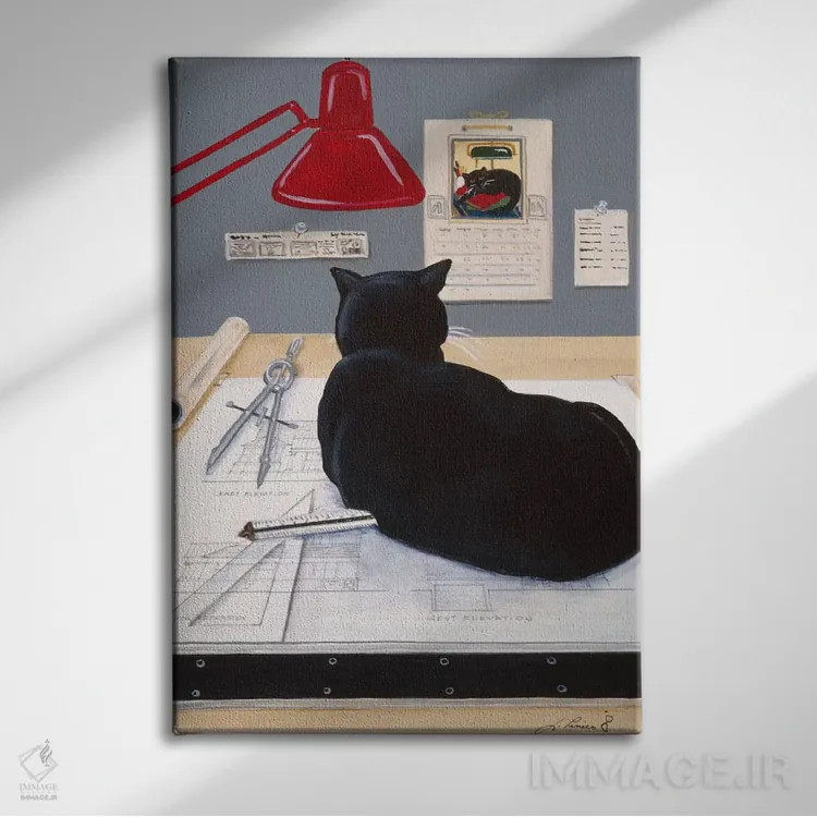 تابلو هارولد نگهدارنده کاغذ معماری اثر یان پانیکو - نمای روبهرو روی دیوار