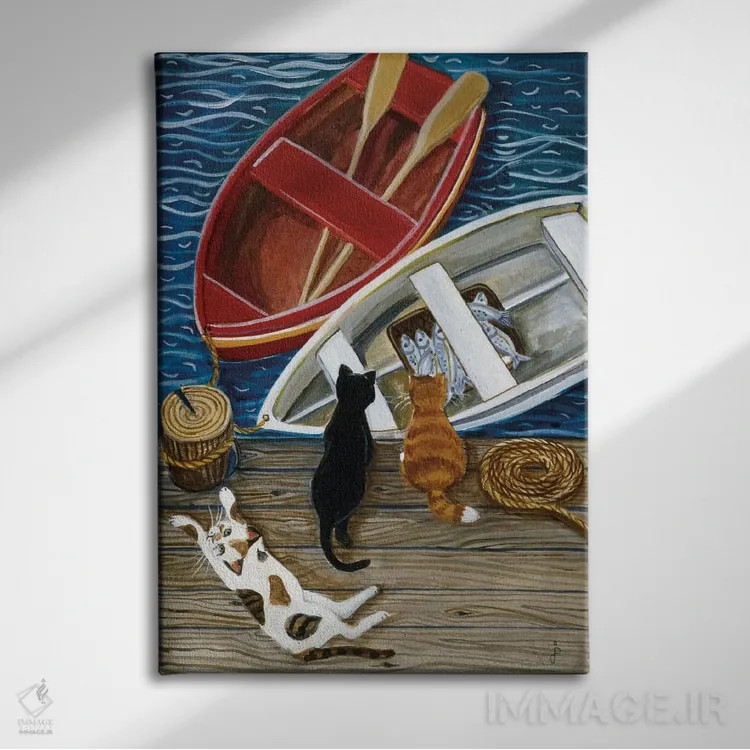 تابلو صیاد روز اثر یان پانیکو - نمای روبهرو روی دیوار