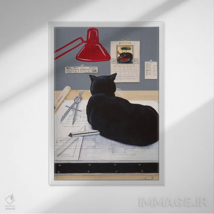 تابلو هارولد نگهدارنده کاغذ معماری اثر یان پانیکو - نمای قابدار سفید