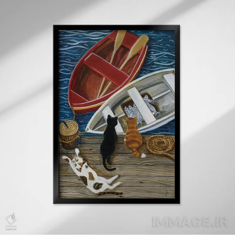 تابلو صیاد روز اثر یان پانیکو - نمای قابدار مشکی