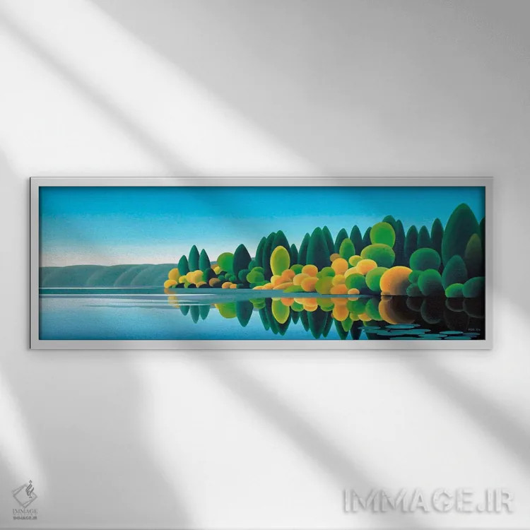 تابلو دریاچه پراسپکت اثر ران پارکر - نمای قابدار سفید
