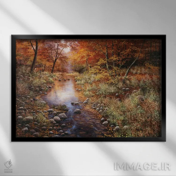 تابلو طلای پاییزی اثر بیل ماکینسون - نمای قابدار مشکی