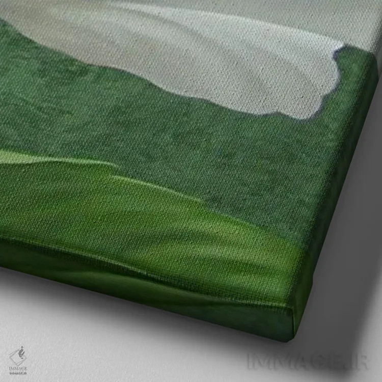 تابلو شقایق سفید اثر جان زاکئو - نمای نزدیک بافت بوم