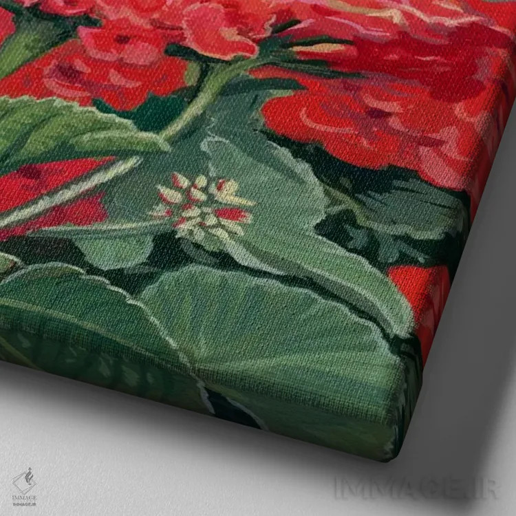 تابلو مرغهای مگسخوار و گلها اثر ویلیام واندر داسون - نمای نزدیک بافت بوم