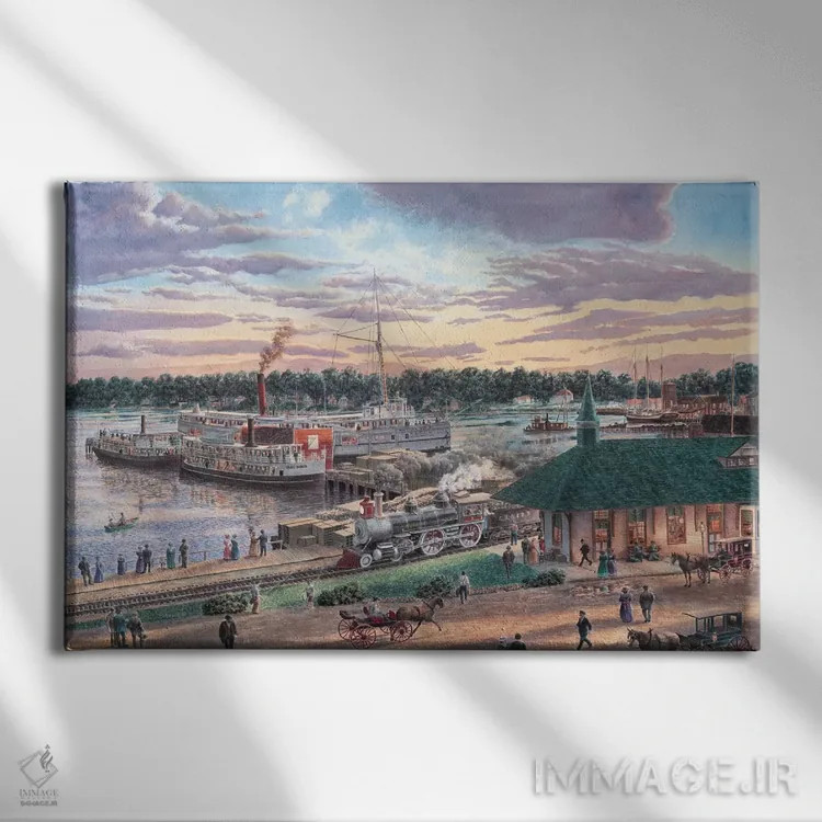 تابلو هاربر اسپرینگز، میشیگان (نام مکان) اثر استانتون منولاکاس - نمای روبهرو روی دیوار