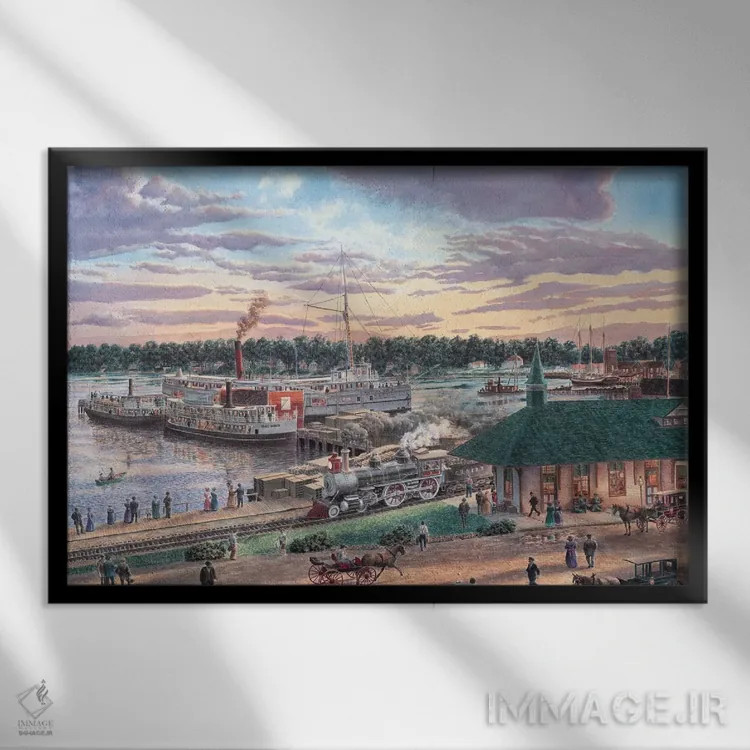 تابلو هاربر اسپرینگز، میشیگان (نام مکان) اثر استانتون منولاکاس - نمای قابدار مشکی