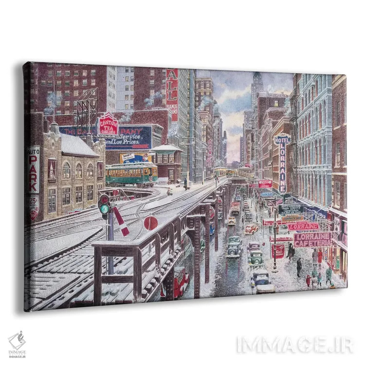 تابلو شیکاگو، منطقه لوپ (مرکز شهر شیکاگو) اثر استانتون منولاکاس - نمای پرسپکتیو محصول